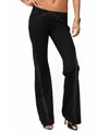 Edikted Hook & Eye Low Rise Bootcut Pants In Black