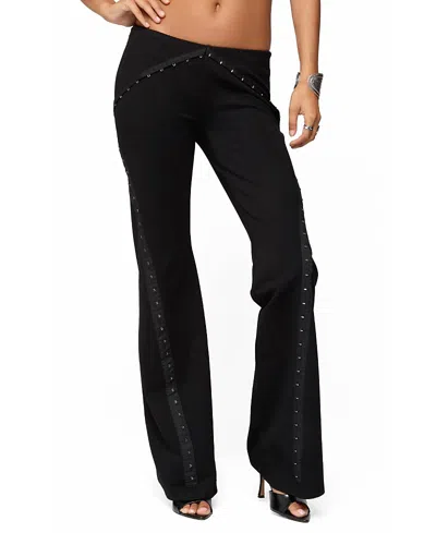 EDIKTED HOOK & EYE BOOTCUT PANTS