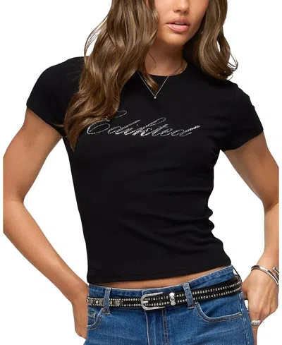 Edikted Icon Rhinestone T Shirt In Black