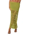 Edikted Ida Back Slit Crochet Maxi Skirt In Green