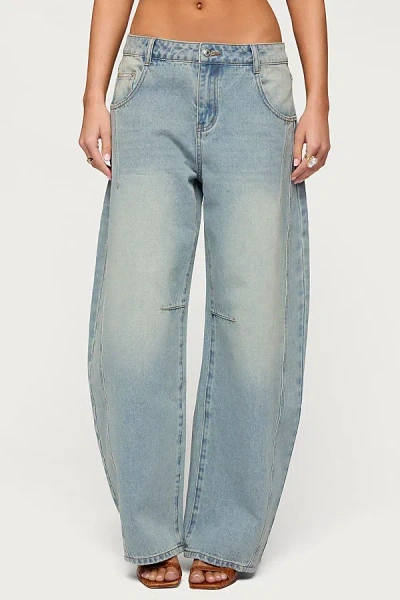 Edikted Ilara Low Rise Barel Jean In Light/blue, Women's At Urban Outfitters