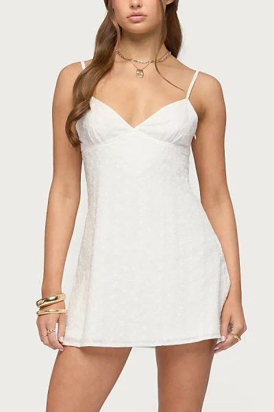 Edikted Iman Embroidered Cotton Cutout Mini Dress In White, Women's At Urban Outfitters