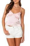 Edikted Imani Satin Tank Top In Pink