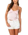 Edikted Imani Satin Tank Top In Pink