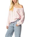 Edikted Inga Oversized Cable Knit Sweater In Pink