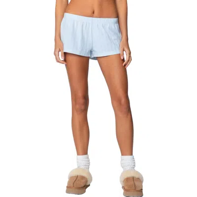 Edikted Irene Low Rise Microshorts In Light-blue