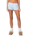 Edikted Irene Low Rise Microshorts In Light Blue