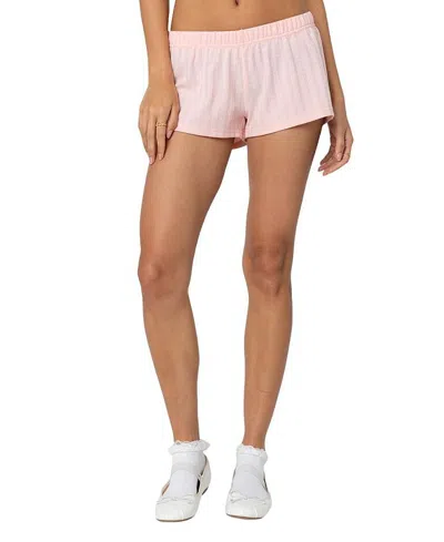 Edikted Irene Pointelle Microshorts In Pink