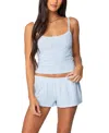 Edikted Irene Pointelle Tank Top In Light Blue