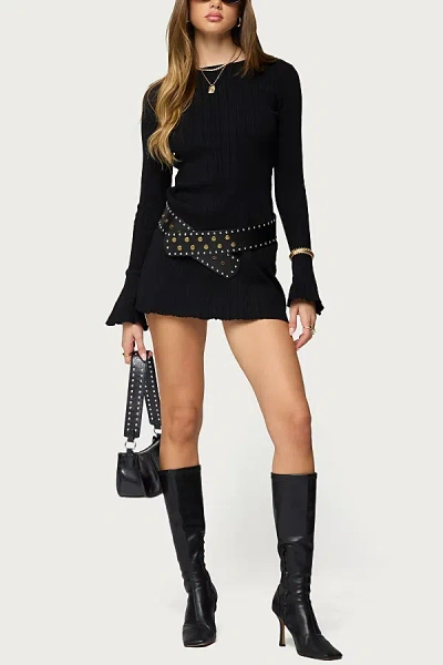 Edikted Isabel Backless Ribbed Knit Mini Dress In Black, Women's At Urban Outfitters