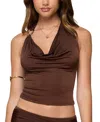 Edikted Isaiah Abstract Ring Halter Top In Brown