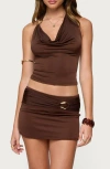 Edikted Isaiah Abstract Ring Halter Top In Brown