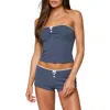 Edikted Isela Contrast Pointelle Tube Top