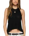 Edikted Ivey Backless Crochet Halter Top In Black