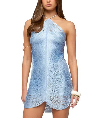 Edikted Izabel Fringed Backless Mini Dress In Multi