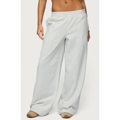 Edikted Jacie Wide Leg Sweatpants In Gray