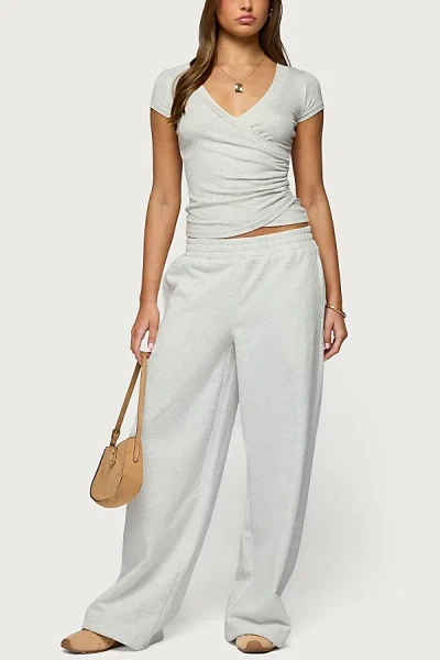 Edikted Jacie Wide Leg Sweatpants In Gray/melange, Women's At Urban Outfitters
