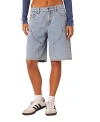 Edikted Jacqui Low Rise Denim Bermuda Shorts In Light Blue
