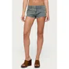 Edikted Jagger Low Rise Denim Short In Blue