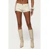 Edikted Jagger Low Rise Denim Short In Neutral