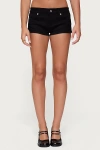 Edikted Jagger Low Rise Denim Shorts In Black, Women's At Urban Outfitters In Black