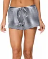 Edikted Jainee Stripe Drawstring Shorts In Black