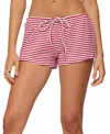 Edikted Jainee Striped Drawstring Shorts In Pink