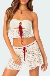 Edikted Jaslene Strapless Crochet Top In White