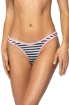 Edikted Jayla Striped Bikini Bottom In Black/and/white, Women's At Urban Outfitters In Pink