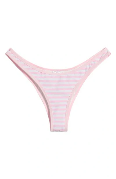 Edikted Jayla Stripe Bikini Bottoms In Pink
