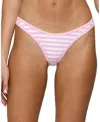 Edikted Jayla Striped Bikini Bottom In Pink