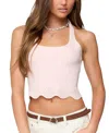 Edikted Jazmyn Scalloped Halter Top In Neutral