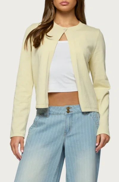 Edikted Jenie Split Front Cardigan In Metallic
