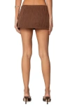 Edikted Jennifer Low Rise Pinstripe Miniskort In Brown