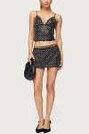 Edikted Jenny Beaded Mesh Mini Skirt In Black, Women's At Urban Outfitters In Black