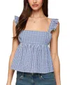 Edikted Jenson Backless Gingham Top In Blue