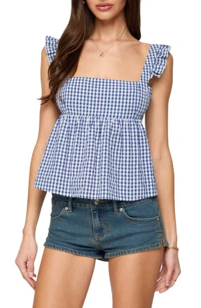 EDIKTED EDIKTED JENSON GINGHAM TIE BACK TANK