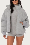 Edikted Jersey Puffer Top In Gray/melange, Women's At Urban Outfitters In Gray