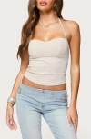 Edikted Jesika Sweetheart Halter Top In Neutral
