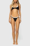 Edikted Jessica Layered String Bikini Bottom In Black/and/white, Women's At Urban Outfitters