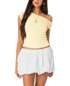 Edikted Jett One-shoulder Crop Top In Yellow