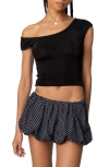 EDIKTED EDIKTED JETT ONE-SHOULDER CROP KNIT TOP