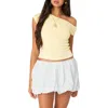 Edikted Jett One-shoulder Crop Top In Yellow