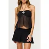 Edikted Jettie Embellished Chiffon Halter Top In Black
