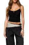 Edikted Jezebel Ruffle Camisole In Black