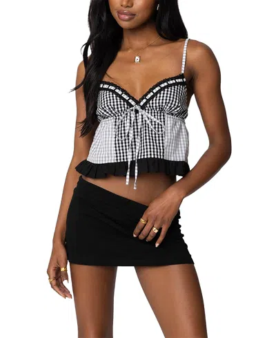 EDIKTED JOANNE MIXED GINGHAM TANK TOP