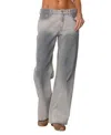 Edikted Joe Low Rise Wide Leg Jeans In Gray Washed