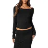 Edikted Johanna Long Sleeve Top In Black