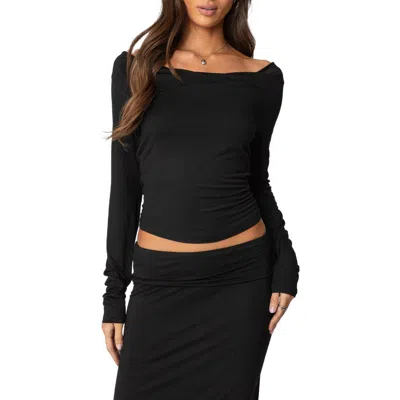 Edikted Johanna Long Sleeve Top In Black