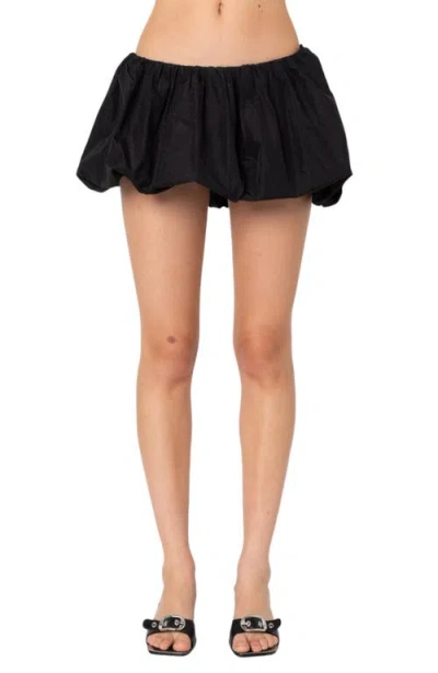 Edikted Jora Low Rise Bubble Hem Miniskirt In Black